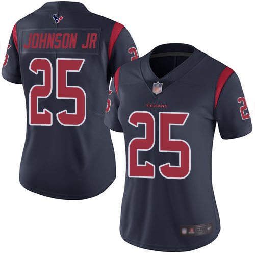 Nike Texans #25 Duke Johnson Jr Navy Blue Women's Stitched NFL Limited Rush Jersey