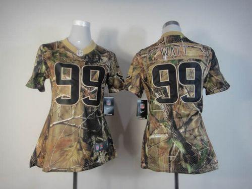 Nike Texans #99 J.J. Watt Camo Women's Stitched NFL Realtree Elite Jersey