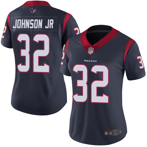 Nike Texans #32 Lonnie Johnson Jr. Navy Blue Team Color Women's Stitched NFL Vapor Untouchable Limited Jersey