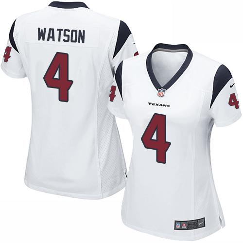 Nike Texans #4 Deshaun Watson White Women's Stitched NFL Elite Jersey