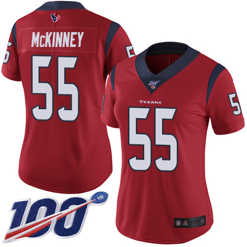Nike Texans #55 Benardrick McKinney Red Alternate Women's Stitched NFL 100th Season Vapor Limited Jersey