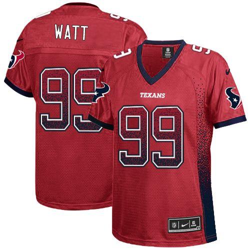 Nike Texans #99 J.J. Watt Red Alternate Women's Stitched NFL Elite Drift Fashion Jersey