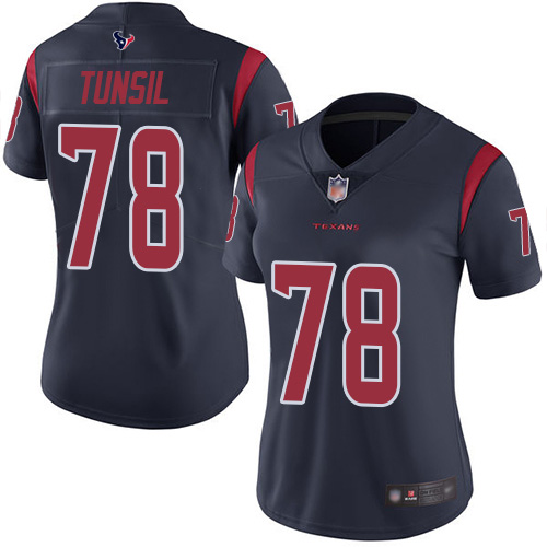 Nike Texans #78 Laremy Tunsil Navy Blue Women's Stitched NFL Limited Rush Jersey