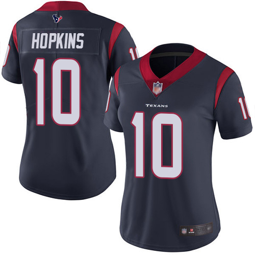 Nike Texans #10 DeAndre Hopkins Navy Blue Team Color Women's Stitched NFL Vapor Untouchable Limited Jersey