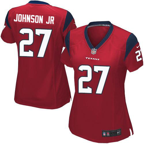 Nike Texans #27 Duke Johnson Jr Red Alternate Women's Stitched NFL Elite Jersey