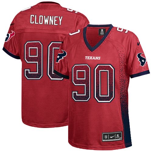 Nike Texans #90 Jadeveon Clowney Red Alternate Women's Stitched NFL Elite Drift Fashion Jersey