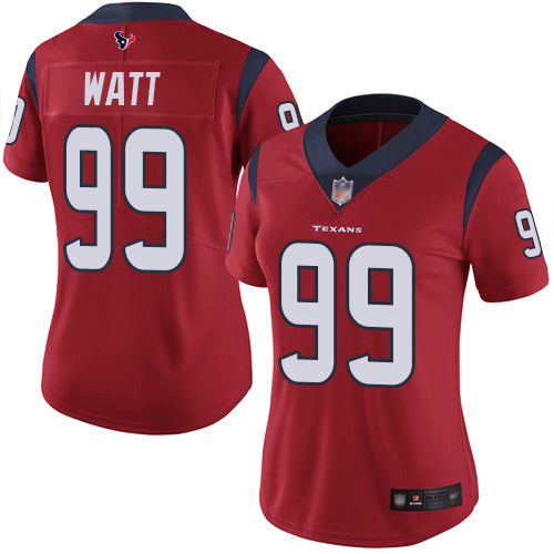 Nike Texans #99 J.J. Watt Red Alternate Women's Stitched NFL Vapor Untouchable Limited Jersey