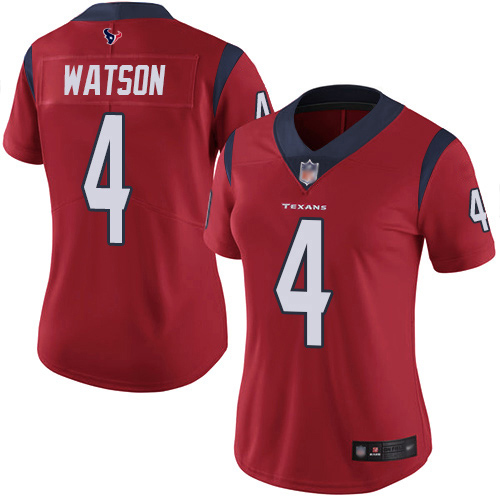Nike Texans #4 Deshaun Watson Red Alternate Women's Stitched NFL Vapor Untouchable Limited Jersey