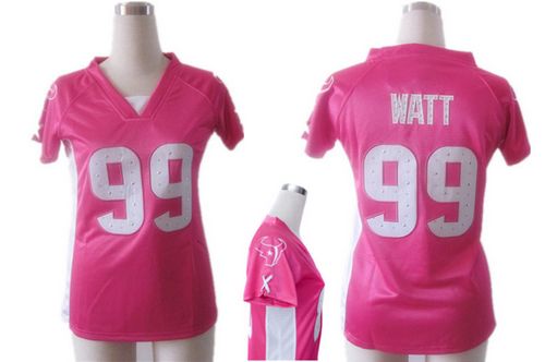 Nike Texans #99 J.J. Watt Pink Draft Him Name & Number Top Women's Stitched NFL Elite Jersey