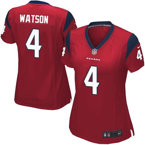 Nike Texans #4 Deshaun Watson Red Alternate Women's Stitched NFL Elite Jersey