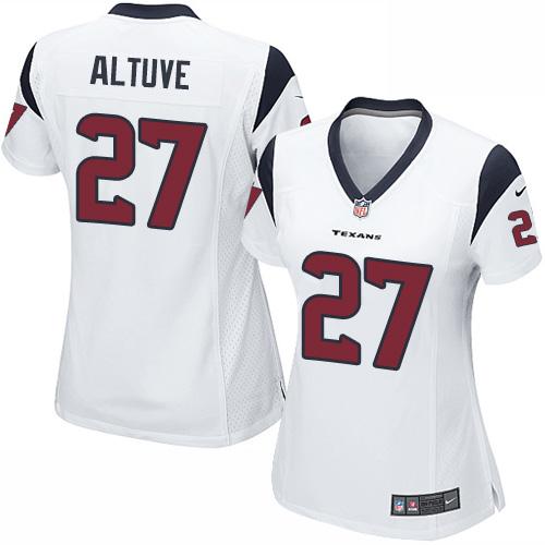 Nike Texans #27 Jose Altuve White Women's Stitched NFL Elite Jersey