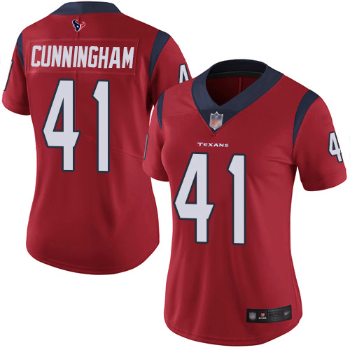 Nike Texans #41 Zach Cunningham Red Alternate Women's Stitched NFL Vapor Untouchable Limited Jersey