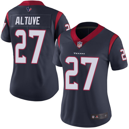 Nike Texans #27 Jose Altuve Navy Blue Team Color Women's Stitched NFL Vapor Untouchable Limited Jersey