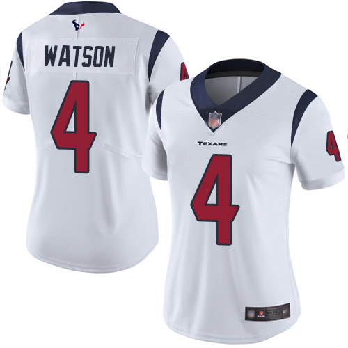 Nike Texans #4 Deshaun Watson White Women's Stitched NFL Vapor Untouchable Limited Jersey