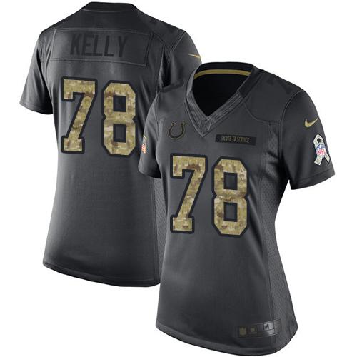 Nike Colts #78 Ryan Kelly Black Women's Stitched NFL Limited 2016 Salute to Service Jersey