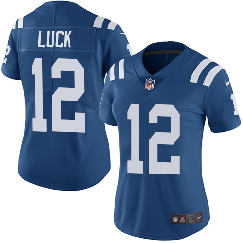 Nike Colts #12 Andrew Luck Royal Blue Team Color Women's Stitched NFL Vapor Untouchable Limited Jersey