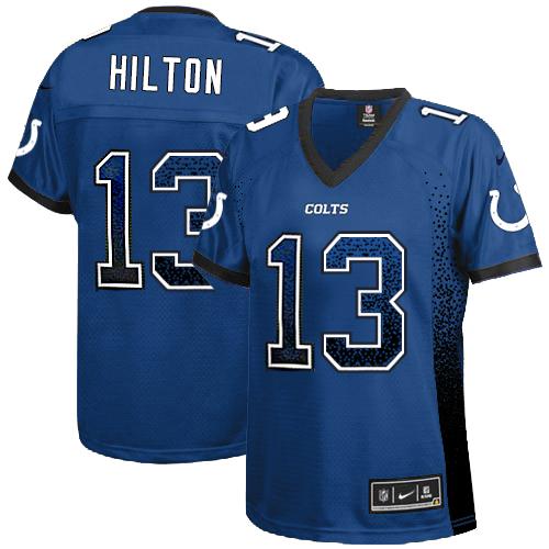 Nike Colts #13 T.Y. Hilton Royal Blue Team Color Women's Stitched NFL Elite Drift Fashion Jersey