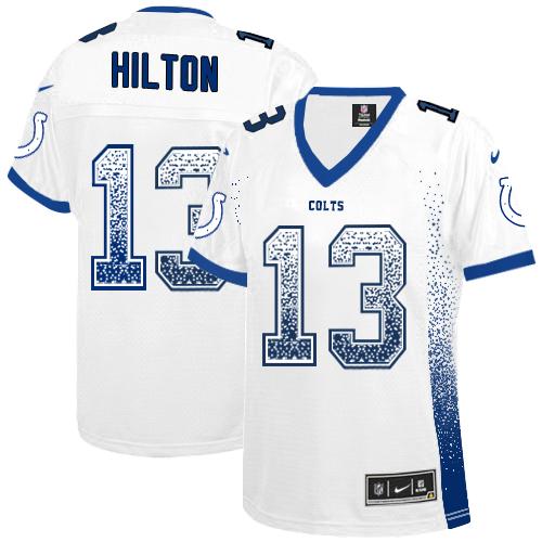 Nike Colts #13 T.Y. Hilton White Women's Stitched NFL Elite Drift Fashion Jersey