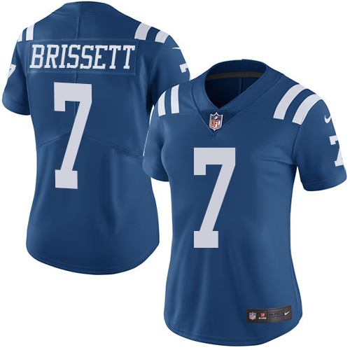 Nike Colts #7 Jacoby Brissett Royal Blue Women's Stitched NFL Limited Rush Jersey