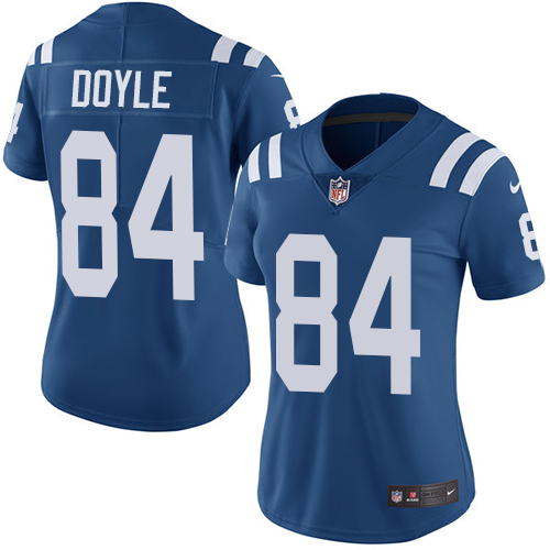 Nike Colts #84 Jack Doyle Royal Blue Team Color Women's Stitched NFL Vapor Untouchable Limited Jersey