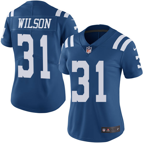 Nike Colts #31 Quincy Wilson Royal Blue Women's Stitched NFL Limited Rush Jersey