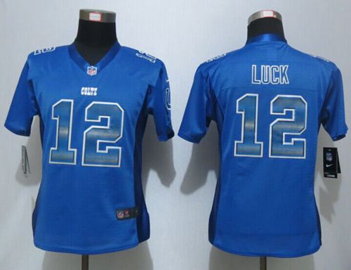 Nike Colts #12 Andrew Luck Royal Blue Team Color Women's Stitched NFL Elite Strobe Jersey