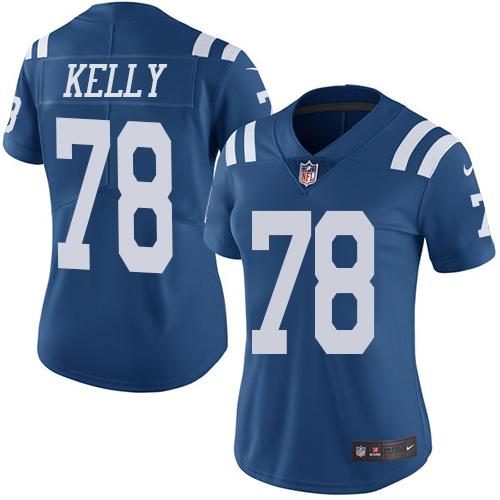 Nike Colts #78 Ryan Kelly Royal Blue Women's Stitched NFL Limited Rush Jersey