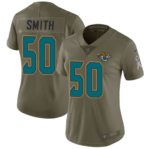 Nike Jaguars #50 Telvin Smith Olive Women's Stitched NFL Limited 2017 Salute to Service Jersey