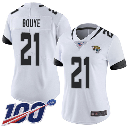 Nike Jaguars #21 A.J. Bouye White Women's Stitched NFL 100th Season Vapor Limited Jersey