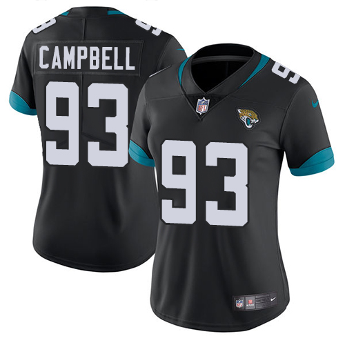 Nike Jaguars #93 Calais Campbell Black Team Color Women's Stitched NFL Vapor Untouchable Limited Jersey