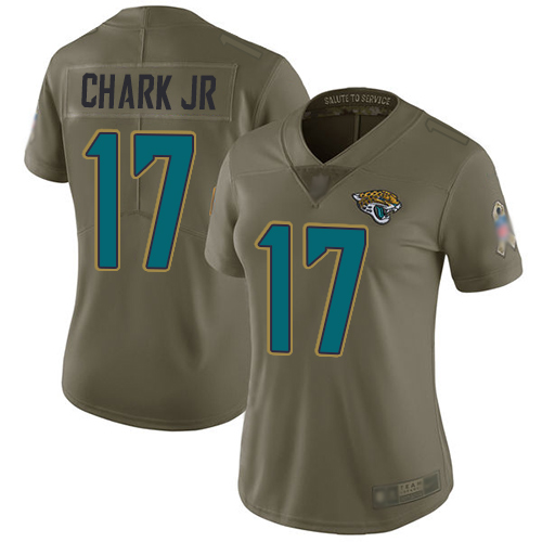 Nike Jaguars #17 DJ Chark Jr Olive Women's Stitched NFL Limited 2017 Salute to Service Jersey