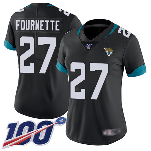 Nike Jaguars #27 Leonard Fournette Black Team Color Women's Stitched NFL 100th Season Vapor Limited Jersey