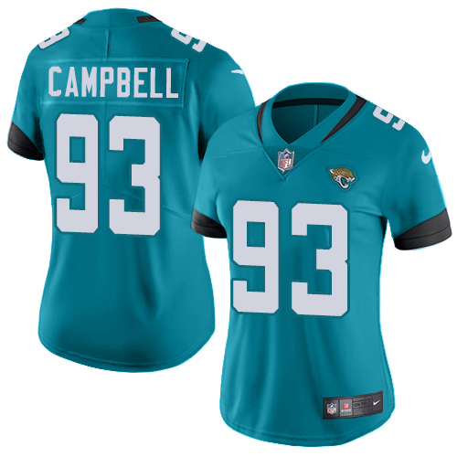 Nike Jaguars #93 Calais Campbell Teal Green Alternate Women's Stitched NFL Vapor Untouchable Limited Jersey