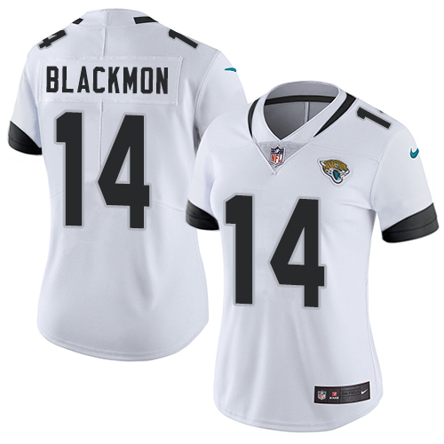 Nike Jaguars #14 Justin Blackmon White Women's Stitched NFL Vapor Untouchable Limited Jersey