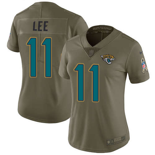 Nike Jaguars #11 Marqise Lee Olive Women's Stitched NFL Limited 2017 Salute to Service Jersey