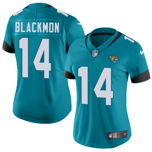 Nike Jaguars #14 Justin Blackmon Teal Green Alternate Women's Stitched NFL Vapor Untouchable Limited Jersey