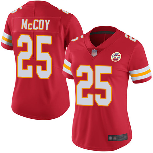 Nike Chiefs #25 LeSean McCoy Red Team Color Women's Stitched NFL Vapor Untouchable Limited Jersey