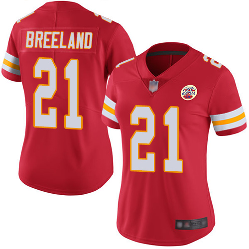 Nike Chiefs #21 Bashaud Breeland Red Team Color Women's Stitched NFL Vapor Untouchable Limited Jersey
