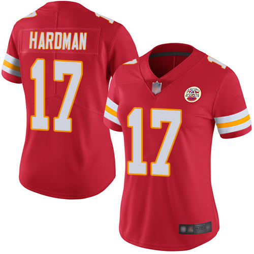 Nike Chiefs #17 Mecole Hardman Red Team Color Women's Stitched NFL Vapor Untouchable Limited Jersey