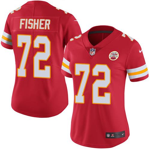 Nike Chiefs #72 Eric Fisher Red Team Color Women's Stitched NFL Vapor Untouchable Limited Jersey