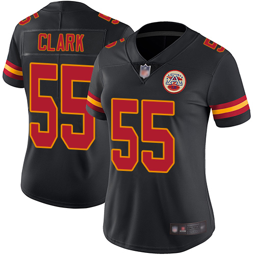Nike Chiefs #55 Frank Clark Black Women's Stitched NFL Limited Rush Jersey