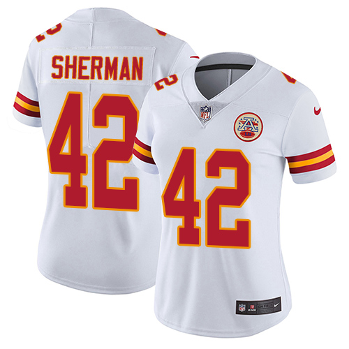 Nike Chiefs #42 Anthony Sherman White Women's Stitched NFL Vapor Untouchable Limited Jersey