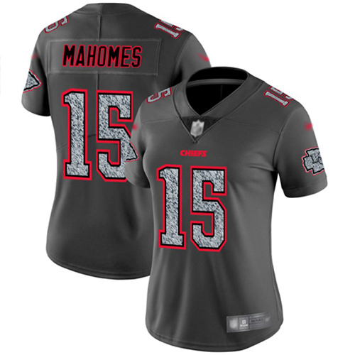 Nike Chiefs #15 Patrick Mahomes Gray Static Women's Stitched NFL Vapor Untouchable Limited Jersey