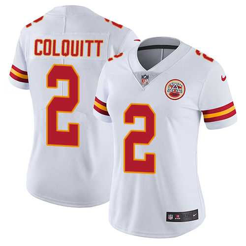 Nike Chiefs #2 Dustin Colquitt White Women's Stitched NFL Vapor Untouchable Limited Jersey