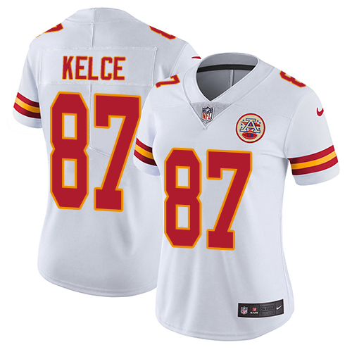 Nike Chiefs #87 Travis Kelce White Women's Stitched NFL Vapor Untouchable Limited Jersey