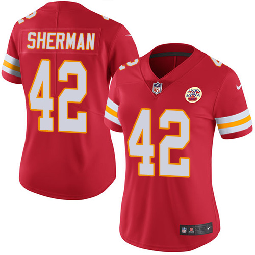 Nike Chiefs #42 Anthony Sherman Red Team Color Women's Stitched NFL Vapor Untouchable Limited Jersey