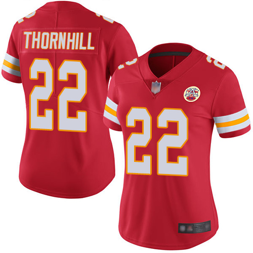 Nike Chiefs #22 Juan Thornhill Red Team Color Women's Stitched NFL Vapor Untouchable Limited Jersey
