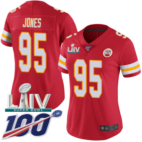 Nike Chiefs #95 Chris Jones Red Super Bowl LIV 2020 Team Color Women's Stitched NFL 100th Season Vapor Untouchable Limited Jersey