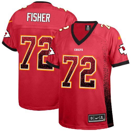 Nike Chiefs #72 Eric Fisher Red Team Color Women's Stitched NFL Elite Drift Fashion Jersey