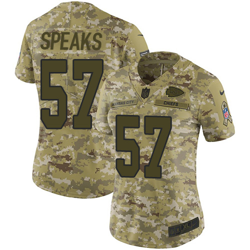 Nike Chiefs #57 Breeland Speaks Camo Women's Stitched NFL Limited 2018 Salute to Service Jersey